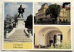Gyöngyös a Mátra kapuja - nagyobb méretű mozaik fotó képeslap   1998