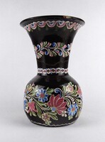 1W509 Régi Major Imre vásárhelyi barna kerámia váza 26 cm