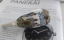 Katonai jelenetes porcelán pipafej