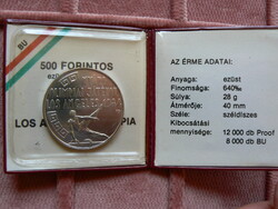 EZÜST 500 FORINT ÉRME 1984, OLIMPIA, LOS ANGELES, 1984. BU, (28 g, 0,640) EREDETI!