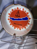Retró, ritka Zsolnay Balatoni emlék hamutartó, Balatoni  szuvenír a nyolcvanas évekből.