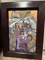 Fajka János nagyméretű tűzzománc (60x40 cm)