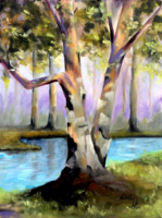 Beszűrődő fények - olajfestmény- 40 x 30 cm