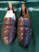 OLASZ BŐRCIPŐ SÁMFÁVAL EGYÜTT 40-ES MÉRET NOSZTALGIA, RETRÓ DARAB JÓ ÁLLAPOTBAN