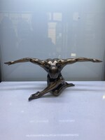 Modern bronzírozott akt szobor 27x10cm