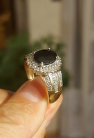 14k. arany gyűrű brillekkel zafírral!