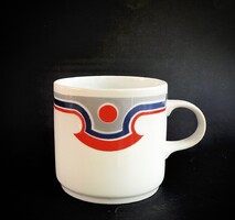 Alföldi Art deco bögre piros kék szürke házgyári