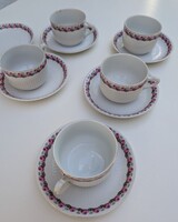 Csehszlovák vintage porcelán teaszerviz (1920–30-as évek)