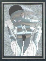 Vintage PIERROT bohóc falikép