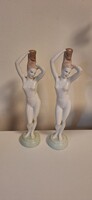 Art deco porcelán nöi akt  szobrok párban ! Aguincumi porcelán