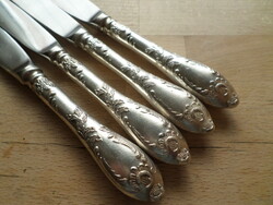 4 db régebbi retro ezüstözött orosz kés 22,5 cm