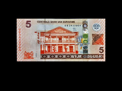 UNC - 5 GULDEN - SURINAME - 2012 (Monument vízjel)