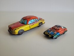 Retro Lemezárúgyár lendkerekes Taxi lendület autó és orosz lemez autó mid century lemez játék