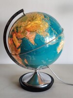 Jelzett Art Deco ISTITUTO GEOGRAFICO DE AGOSTINI  ITALY világító földgömb ALKUDHATÓ