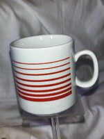 Zsolnay, retró körben piros csíkos bögre 28.