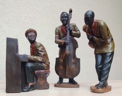 Nagyméretű (57 cm), vintage, blues band trió, 3 tagú jazz zenekar (Grammy-díjas Ray Charles) eladó