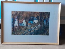 Tájkép Lajta aláírással nagyon szép hangulatos kép