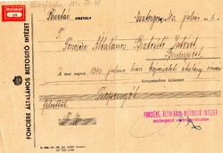 Régi számla: Fonciere Általános Biztosító, Esztergom.