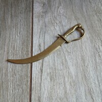 Érdekes régi réz levélbontó kés (13x4 cm)