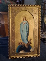 MÁRIA IMMACULATA RÉZ KITÁMASZTÓS KERETBEN 1900 KÖRÜL