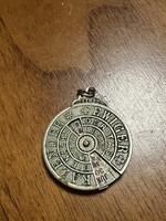Antik öröknaptár medál, forgatható