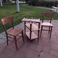 Art deco tálcás asztal székekkel