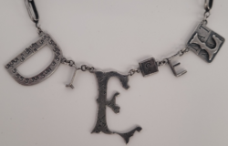 Ezüst DIESEL Designer Colier Nyaklánc / Nyakék Gyöngyházzal!