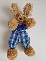 Háncs kezű, lábú, fejű 26 cm-es vagány nyuszi, elegáns ruhában