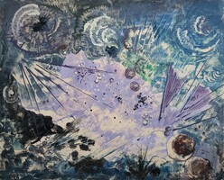 Mosshammer György (1911 - 1970) Kagylós tenger 47x37cm festménye Eredeti Garanciával!