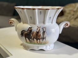 Herendi kerámia lovas virágtartó