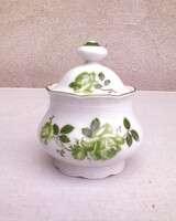 Mitterteich zöld rózsás porcelán cukortartó