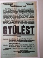 MAGYARORSZÁGI SZOCIÁLDEMOKRATA PÁRT - MSZDP POLITIKAI PLAKÁT 20-as ÉVEK - ECKER FÉLE VENDÉGLŐ