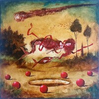 Győrfi András - Malice in Wonderland 80 x 80 cm olaj, vászon