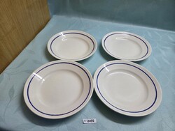 T2495 Gránit kék csíkos lapostányér 4 db 23 cm