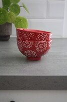 Piros porcelán edénykék, kínálók - újak, hibátlanok
