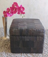 Patchwork Bőr tárolós design Sved puff ALKUDHATÓ