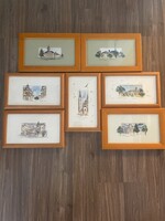 Szeged nevezetes épületei gyűjtemény akvarel