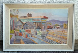 M. Керечанин: Gyárudvar Kárpátalján - ungvári festő, Ukrajna - Kerechanyn, Kerecsanyin - ipari táj