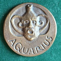 Aquarius (Vízöntő) bronz érem, 51 mm