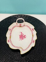 Herendi lila Apponyi mintás levél alakú kínáló