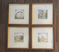 Szeged nevezetes épületei akvarel