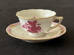 Herendi Apponyi pur pur mokkáscsésze aljjal
