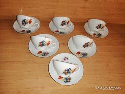 Kahla mezei virágos - pipacs, kék búzavirág, búza- porcelán kávéscsésze készlet 6 személyes (4/K)