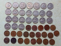 Kanada 46 db különböző érme. 1,5,25 Cents. Emlék 1 Centes. 1964-2005