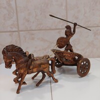 Réz/bronz római harcos szekérrel