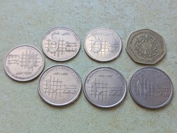 Jordánia. 7db különböző érme 5,10 Quirs, Piaster. 1993-2012