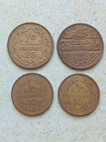Libanon 4 db különböző érme. 10,25 Piaszter. 1952-1972.
