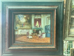 B. Bélaváry István - Enteriőr..38x43cm kerettel