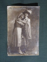 Postcard, Sári Fedák, Vilma Medgyaszay actress, János vitéz, Strelisky edition Bp. 1905