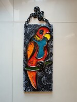 Carstens papagájos fali kerámiakép